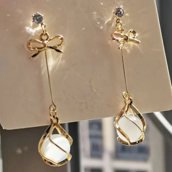 *Serendipity* Opal Drop Earrings - Picture 3 of 4